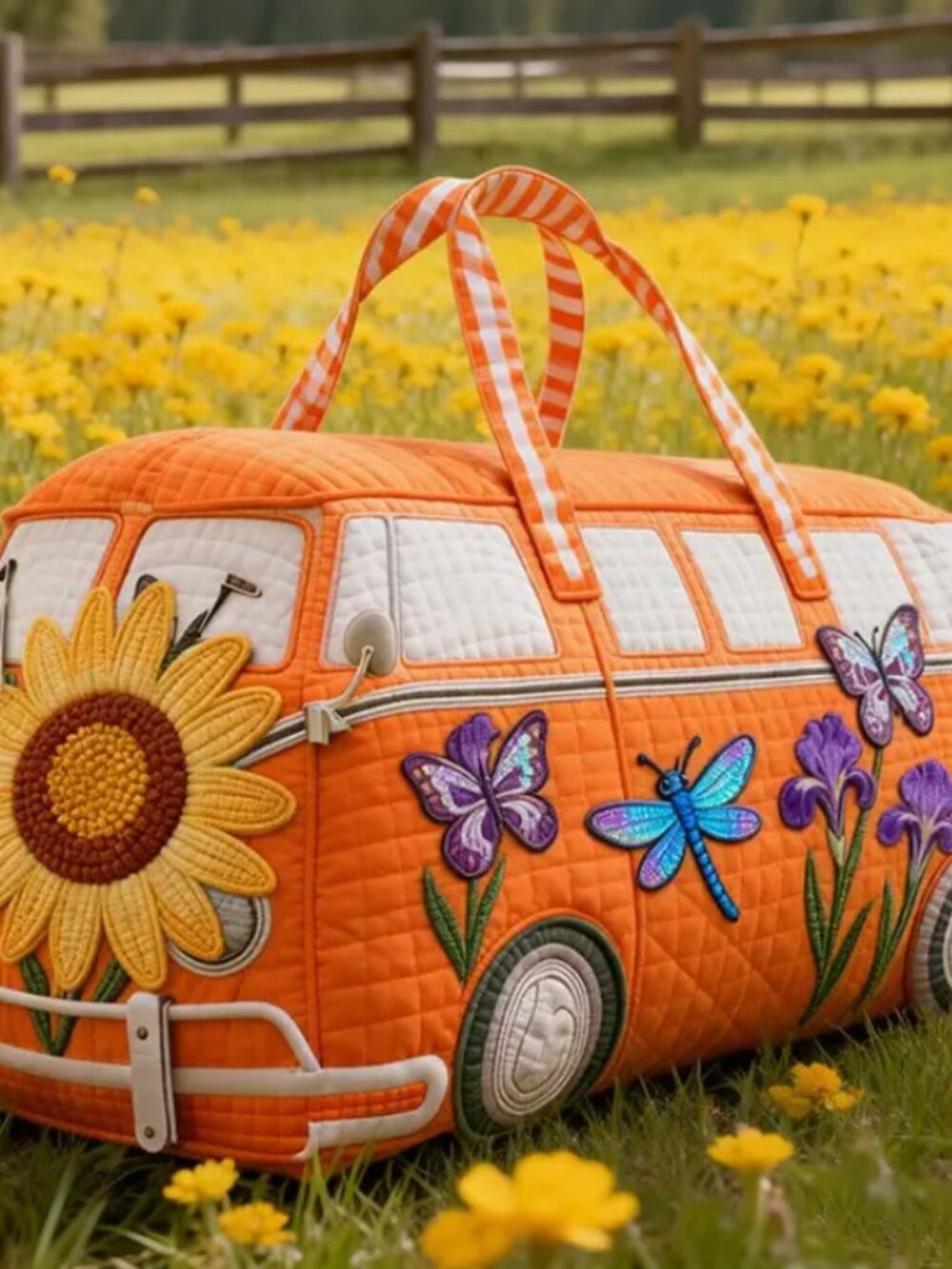 Hippie Van Quilted Duffle Bag